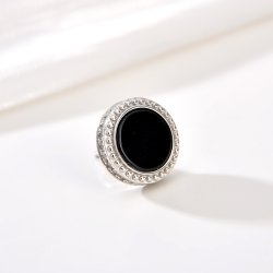 Męski srebrny kolczyk rodowany czarny sztyft wkrętka 925 dla mężczyzny