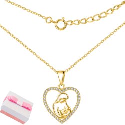 Srebrny naszyjnik łańcuszek damski dla mamy srebro pozłacane - idealny prezent