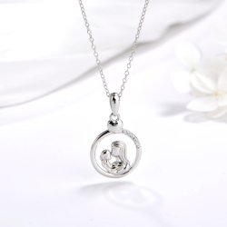 Naszyjnik srebrny łańcuszek damski matka dziecko miłość