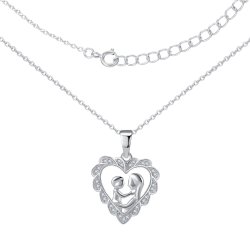 Naszyjnik srebrny łańcuszek damski matka dziecko prezent