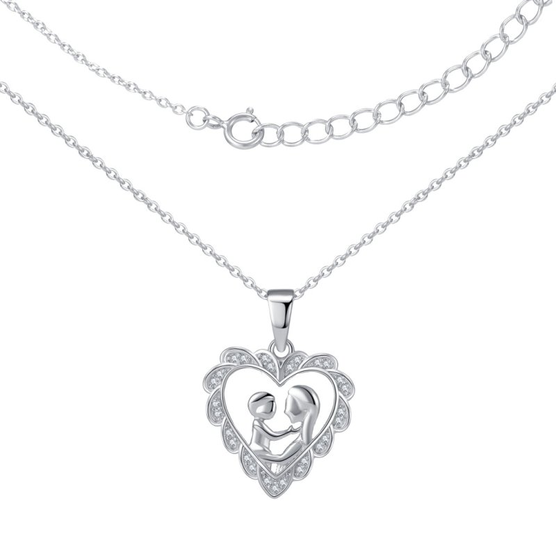 Naszyjnik srebrny łańcuszek damski matka dziecko prezent