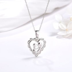 Naszyjnik srebrny łańcuszek damski matka dziecko prezent