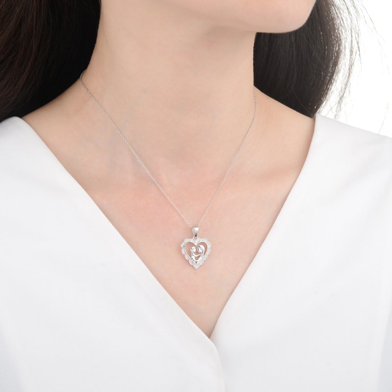 Naszyjnik srebrny łańcuszek damski matka dziecko prezent