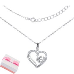 Naszyjnik srebrny łańcuszek damski matka dziecko prezent