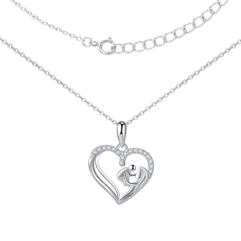 Naszyjnik srebrny łańcuszek damski matka dziecko prezent