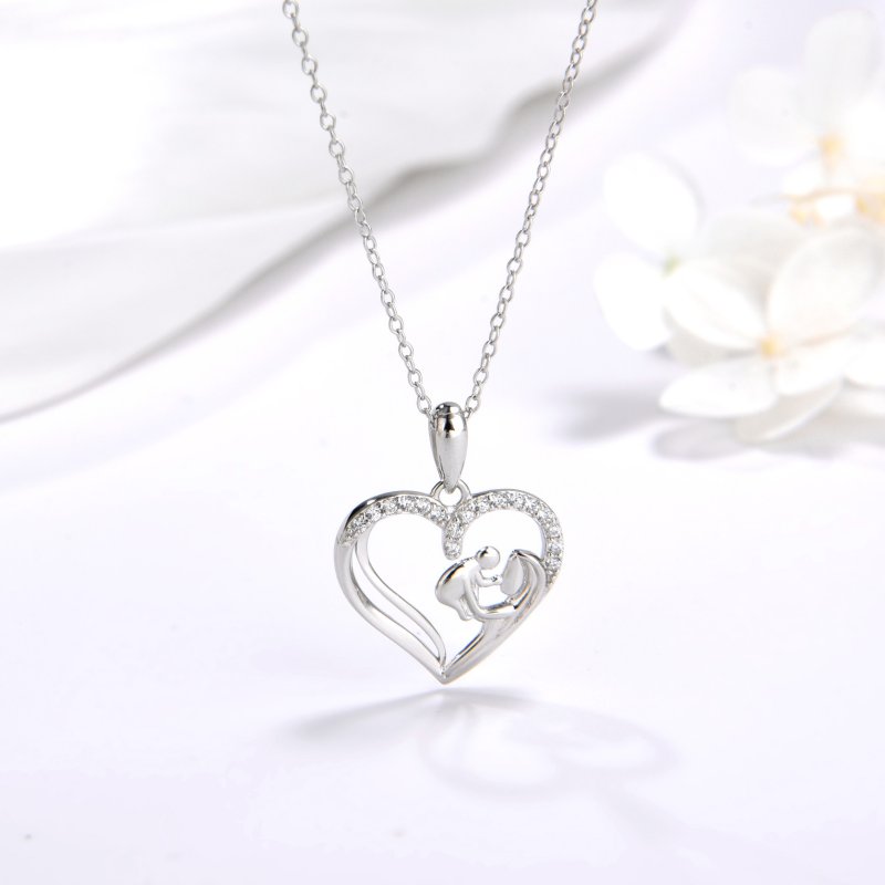 Naszyjnik srebrny łańcuszek damski matka dziecko prezent