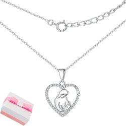 Naszyjnik srebrny łańcuszek damski matka dziecko prezent