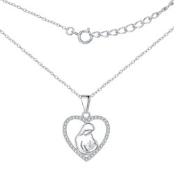 Naszyjnik srebrny łańcuszek damski matka dziecko prezent