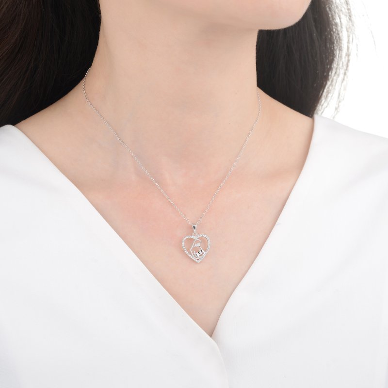 Naszyjnik srebrny łańcuszek damski matka dziecko prezent