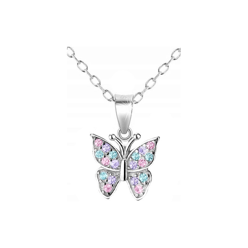 Naszyjnik srebrny 925 motyl dla dziewczynki