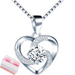 Naszyjnik srebrny rodowany 925 serce serduszko