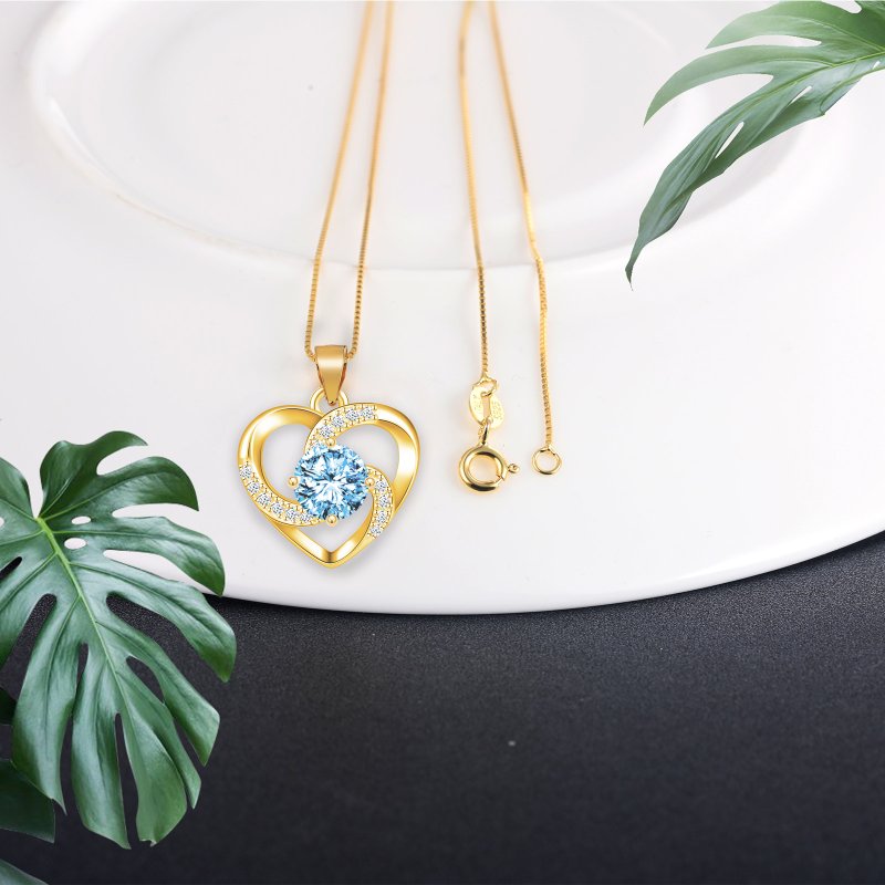 Naszyjnik srebrny pozłacany 925 serce serduszko