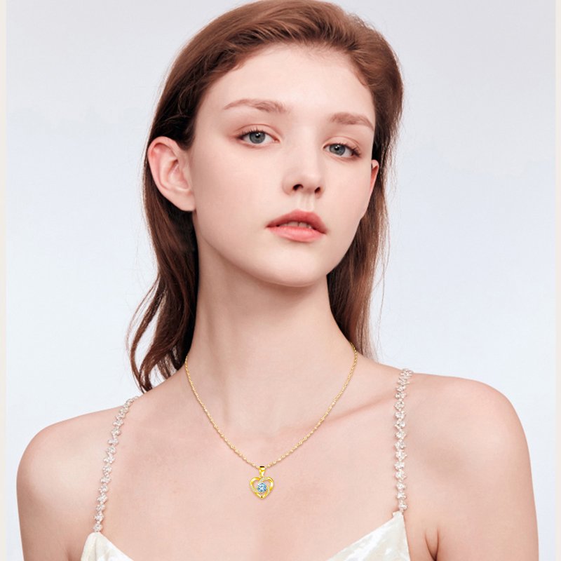 Naszyjnik srebrny pozłacany 925 serce serduszko