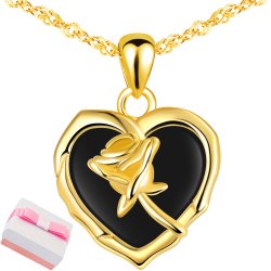 Srebrny naszyjnik łańcuszek damski serce róża biżuteria srebro pozłacane