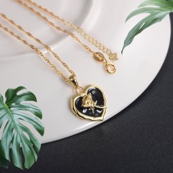 Srebrny naszyjnik łańcuszek damski serce róża biżuteria srebro pozłacane