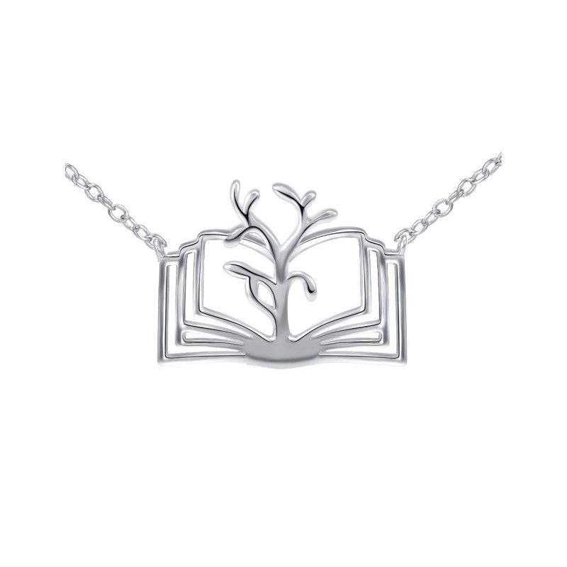 Srebrny naszyjnik łańcuszek damski książka dla nauczyciela srebro