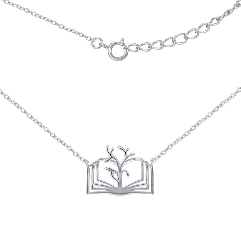 Srebrny naszyjnik łańcuszek damski książka dla nauczyciela srebro