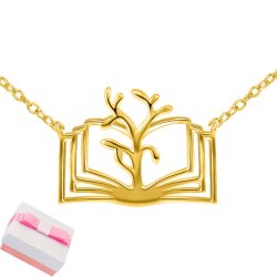 Srebrny naszyjnik łańcuszek damski książka dla nauczyciela srebro pozłacane