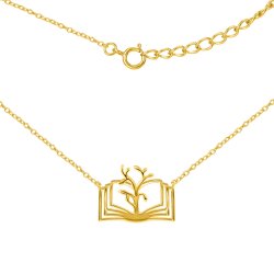 Srebrny naszyjnik łańcuszek damski książka dla nauczyciela srebro pozłacane