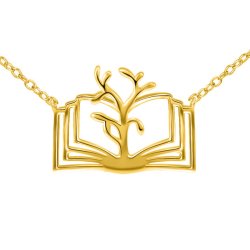 Srebrny naszyjnik łańcuszek damski książka dla nauczyciela srebro pozłacane