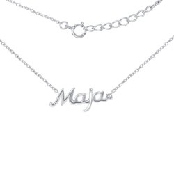 Naszyjnik srebrny łańcuszek damski imię maja