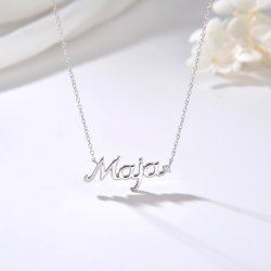 Naszyjnik srebrny łańcuszek damski imię maja