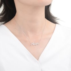 Naszyjnik srebrny łańcuszek damski imię alicja