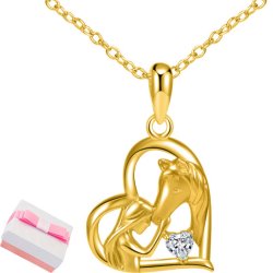 Srebrny naszyjnik łańcuszek damski konik koń srebro pozłacane elegancja