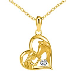 Srebrny naszyjnik łańcuszek damski konik koń srebro pozłacane elegancja