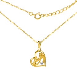 Srebrny naszyjnik łańcuszek damski konik koń srebro pozłacane elegancja