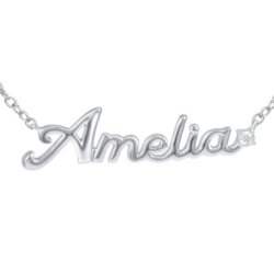 Naszyjnik srebrny łańcuszek damski imię amelia