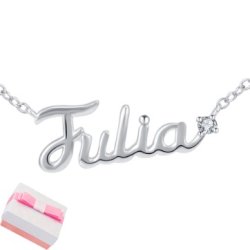 Naszyjnik srebrny łańcuszek damski imię julia
