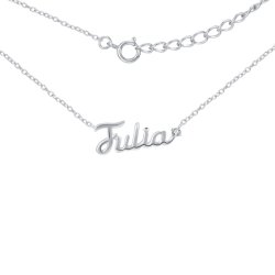 Naszyjnik srebrny łańcuszek damski imię julia