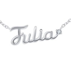Naszyjnik srebrny łańcuszek damski imię julia