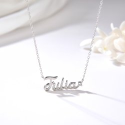 Naszyjnik srebrny łańcuszek damski imię julia