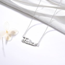 Naszyjnik srebrny łańcuszek damski imię julia