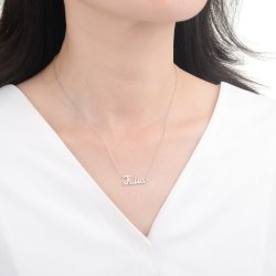 Naszyjnik srebrny łańcuszek damski imię julia