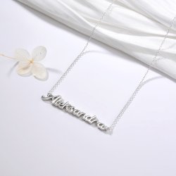 Naszyjnik srebrny łańcuszek damski imię aleksandra