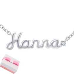 Naszyjnik srebrny łańcuszek z zawieszką imię hanna