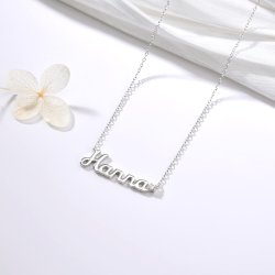 Naszyjnik srebrny łańcuszek z zawieszką imię hanna
