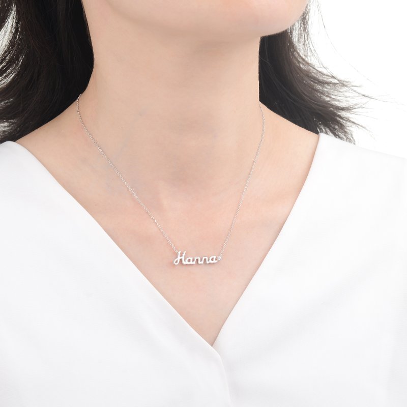 Naszyjnik srebrny łańcuszek z zawieszką imię hanna