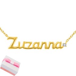 Srebrny naszyjnik łańcuszek damski imię srebro pozłacane 925 zuzanna