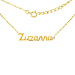 Srebrny naszyjnik łańcuszek damski imię srebro pozłacane 925 zuzanna