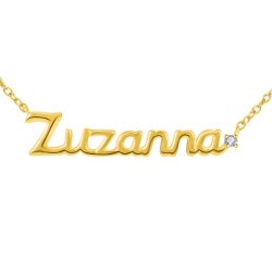 Srebrny naszyjnik łańcuszek damski imię srebro pozłacane 925 zuzanna