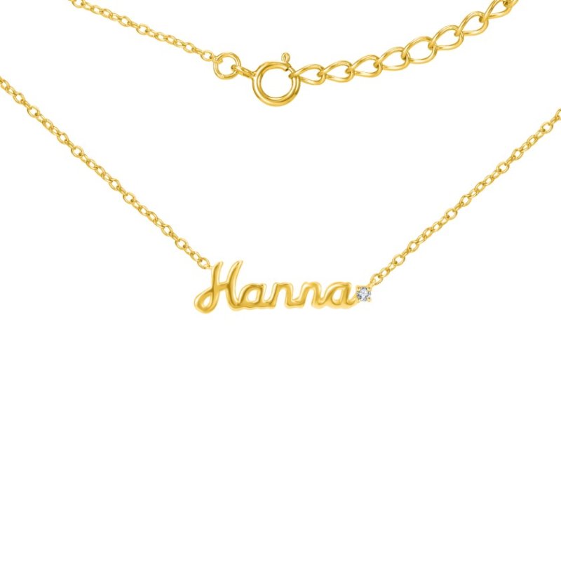 Srebrny naszyjnik łańcuszek damski imię srebro pozłacane 925 hanna