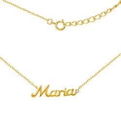 Srebrny naszyjnik łańcuszek damski imię srebro pozłacane 925 maria