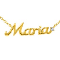 Srebrny naszyjnik łańcuszek damski imię srebro pozłacane 925 maria