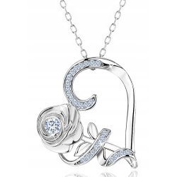 Naszyjnik srebrny serce róża łańcuszek z zawieszką