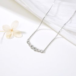 Srebrny naszyjnik rodowany nieskończoność dla kobiety dziewczyny srebro 925