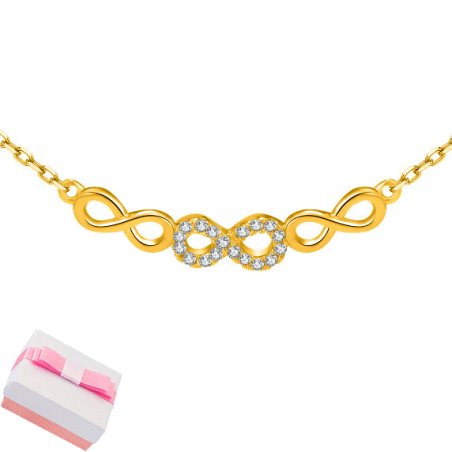 Srebrny naszyjnik pozłacany nieskończoność dla kobiety dziewczyny srebro 925